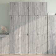 vidaXL Armário alto 80x42,5x249 cm derivados de madeira cinza sonoma