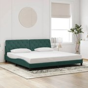 vidaXL Estrutura de cama sem colchão 200x200 cm veludo verde-escuro