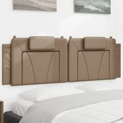 vidaXL Almofadão de cabeceira Viana 160 cm couro artificial cappuccino