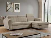 Sofá de canto Temple 126, Cama com arrumação, 262x175x90cm, 135 kg, Pernas: Metal