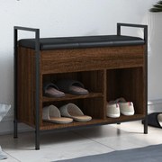 vidaXL Banco sapateira 65,5x32x57,5cm derivados madeira carv. castanho