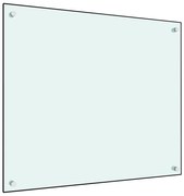 vidaXL Painel anti-salpicos de cozinha 70x60 cm vidro temperado branco