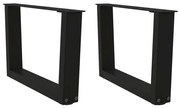 Mesa de jantar pernas 2 pcs forma de V 50x(30-31,3)cm aço preto