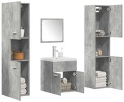 vidaXL 5 pcs conj. móveis casa banho derivados madeira cinza cimento