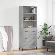 vidaXL Armário alto 69,5x34x180 cm derivados de madeira cinza cimento