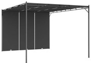 Gazebo de jardim com cortina lateral 4x3x2,25m antracite