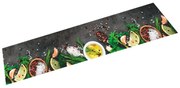 vidaXL Tapete de cozinha lavável 60x300 cm veludo padrão especiarias