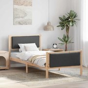 vidaXL Estrutura da Cama com cabeceira Cinza Escuro 90 x 190 cm tecido