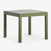 Mesa De Jardim Extensível Em Alumínio Starmi 90-180x90 Cm Verde Azeitona Intenso - Sklum