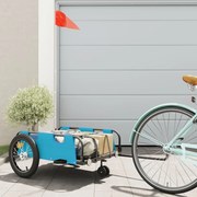 vidaXL Reboque de bicicleta tecido oxford/ferro azul