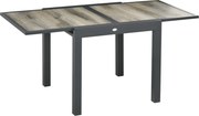 Outsunny Mesa de Jardim Extensível para 6 Pessoas em Plástico e Alumínio, 80/160x80x75 cm, Bege | Aosom Portugal