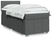Cama com molas/colchão 90x200 cm tecido cinzento-escuro