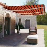 Toldo retrátil manual independente 600x350cm laranja e castanho