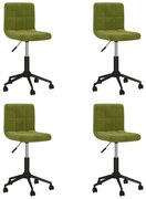 Cadeiras de jantar giratórias 4 pcs veludo verde-claro