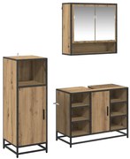 vidaXL Conjunto de Móveis para Banheiro 3 pcs Carvalho Artesanal