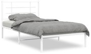 Estrutura de cama com cabeceira 100x190 cm metal branco