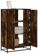 vidaXL Armário alto 68x35x106,5 cm madeira e metal carvalho fumado