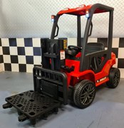 Empilhador eletrico crianças 12V, Com comando, Assento em pele, Pneus Borracha Vermelho