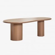 Oval Dining Table In Mdf (220x115 Cm) Billie Camelo Castanho Claro - Sklum
