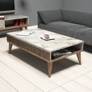 Mesa de Centro Milan – Nogueira e Branco – 105 x 34,6 x 60 cm