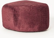 Pufe oval em teddy-bouclé Wolke