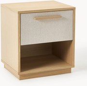 Mesa de cabeceira em madeira com frente estofada Wisp