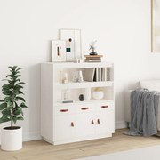 vidaXL Aparador alto 100x40x108,5 cm pinho maciço branco