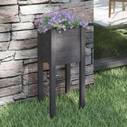 vidaXL Vaso/floreira de jardim 31x31x70 cm pinho maciço cinzento