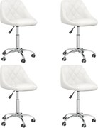 vidaXL Cadeiras de jantar giratórias 4 pcs couro artificial branco