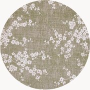 Tapete redondo lavável em jacquard para interior e exterior Sakura
