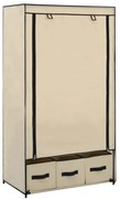 Roupeiro 87x49x159 cm tecido cor creme