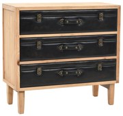 vidaXL Armário com gavetas madeira de abeto maciça 80x36x75 cm