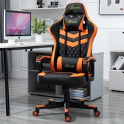 Cadeira gaming para escritório Ergonômico Altura ajustável Reclinável Rotativo laranja