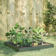 vidaXL Canteiro elevado de jardim 100x100x18,5 cm aço verde azeitona