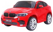 Carro elétrico para Crianças 2 Lugares BMW X6M XXL 12V Rodas Espuma EVA, Assento couro ecológico Vermelho