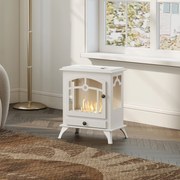 Lareira de Bioetanol com Depósito de 1,2 L e Extinguidor de Aço Inoxidável Tempo de Combustão 3H 45x28x54 cm Branco