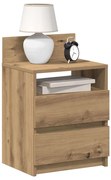 vidaXL Mesa de cabeceira com 2 gavetas 40x33x60 cm carvalho artisiano