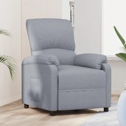 vidaXL Poltrona reclinável tecido cinzento-claro