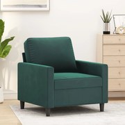 vidaXL Poltrona 60 cm veludo verde-escuro