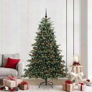 vidaXL Árvore de Natal Artificial Verde 210 cm PVC, Metal e Plástico