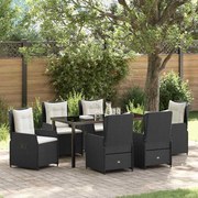 vidaXL Conjunto de Jantar de Jardim 7 Peças Preto em Rattan de Poliéster