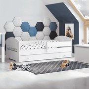 Cama infantil branca LUK comboio 140x70 com gaveta - colchão e estrado incluído