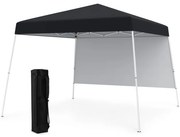 Tenda dobrável de 8 x 8 pés com 1 parede lateral e mochila portátil - cinza