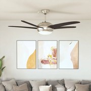 vidaXL Ventoinha de teto com luz 128 cm castanho