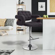 Banco de bar Dublin em tecido 62 x 103-123 x 55 cm Preto