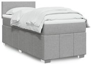 Cama com molas/colchão 100x200 cm tecido cinzento-claro