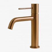 Torneira De Lavatório Em Latão Orveta Ouro Rosa Escovado & ↑20 Cm - Sklum