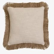 Coussin Carré 45x45 Cm En Coton Paraiba Gardénia Branco - Crema Linho - Sklum