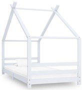 Estrutura de cama para crianças 90x200 cm pinho maciço branco