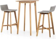 vidaXL 3 pcs conjunto de bar em madeira de acácia maciça